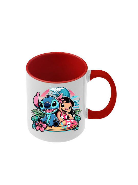 Κούπα Lilo&stitch Κόκκινη Λαβή Εσωτερικό
