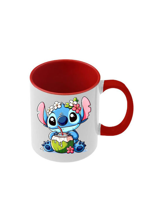 Κούπα Lilo&stitch Κόκκινη Λαβή Εσωτερικό