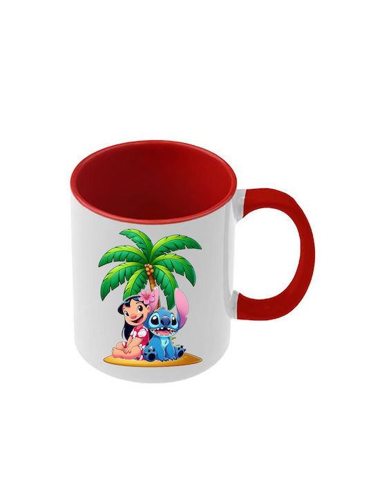 Κούπα Lilo&stitch Κόκκινη Λαβή Εσωτερικό