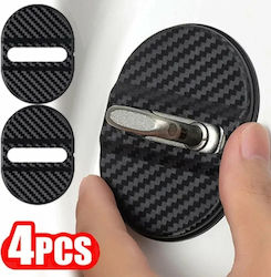 Set 4 Door Lock Ornaments Carbon Finish Black Color