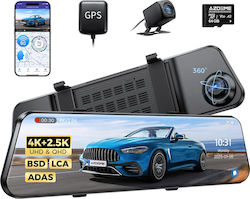 Azdome PG17 Max Σετ Καθρέπτης με Κάμερα DVR Αυτοκινήτου 4K με Οθόνη 12" Wi-Fi, GPS & Κάμερα Οπισθοπορείας