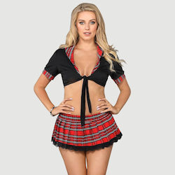 Costum Sexy De Elevă Fustă Plisată Student