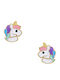 Kids Earrings Studs Unicorns Gold 9K