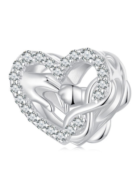 Silver me Charm Mum Silver with Zircon ABR0971