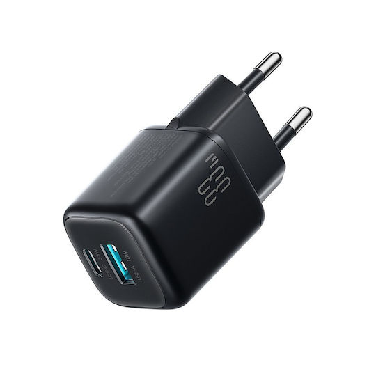 Joyroom Charger Without Cable with USB-A Port and USB-C Port 33W Power Delivery / Quick Charge 3.0 Black (JR-TG7)