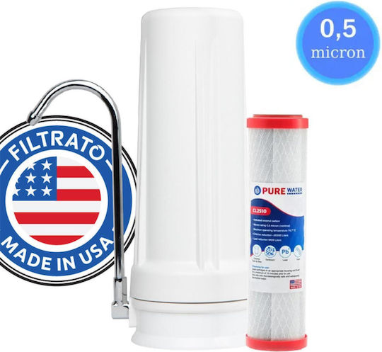Filtrato Single Countertop Water Filter Device with Replacement Filter 50-0026/CL