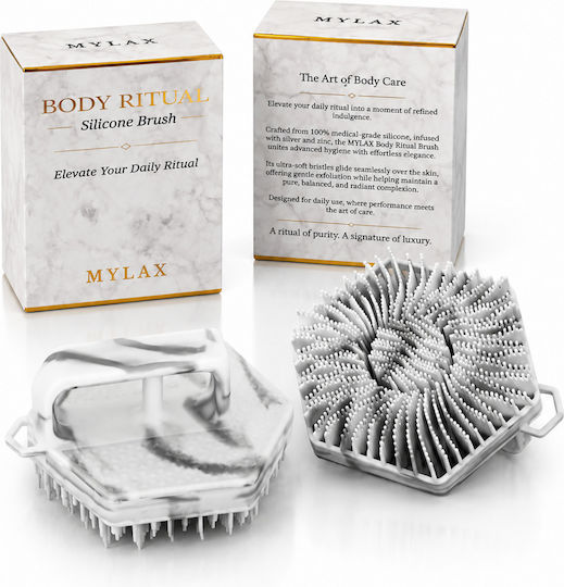 Body Scrubber Burete Antibacterian Din Silicon Pentru Corp Duș Gri01