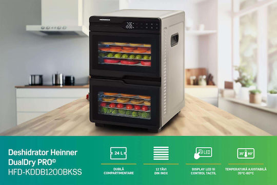 Heinner Food Dehydrator with 12 Shelves and Adjustable Temperature 35-80°C