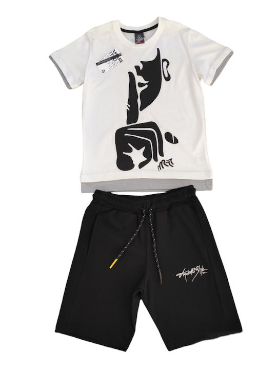 Amaretto Set De Îmbrăcăminte Pentru Copii Cu Pantaloni Scurți Alb 2 Bucăți Amaretto Set De Îmbrăcăminte Pentru Copii Cu Pantaloni Scurți Alb 2 Bucăți