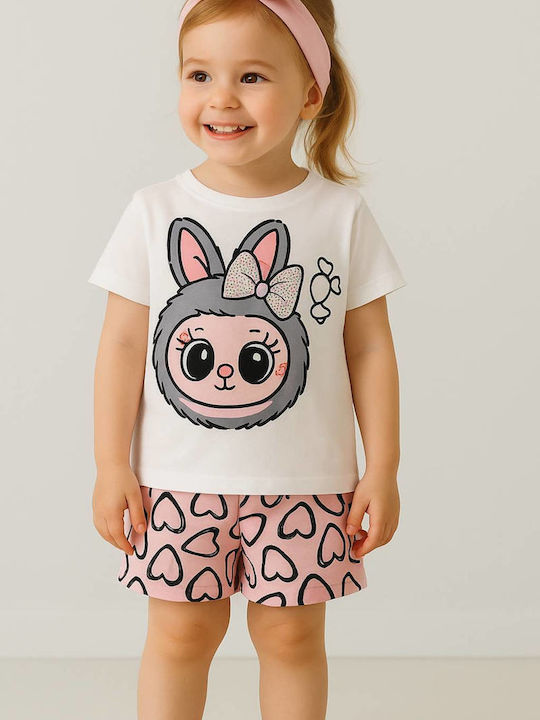 Kids Set with Shorts Summer 2 Pieces White