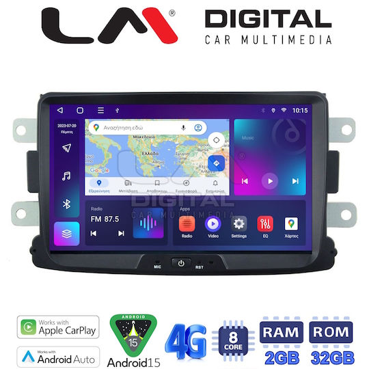 LM Digital Автомобилна Аудио Система За Renault Logan / Captur Dacia Duster / Logan / Sandero 2012 > 2019 (Bluetooth/USB/Вграден Wi-Fi /GPS)