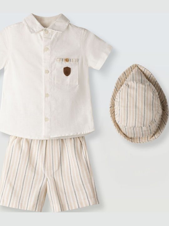 Hashtag Kids Set with Shorts Summer 2pcs Beige