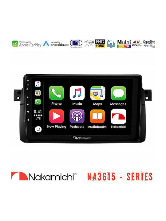 Nakamichi Car Audio System for BMW E46 05/1998 – 02/2007 Bluetooth USB WiFi GPS Apple CarPlay Android Auto with 9" Touch Screen
