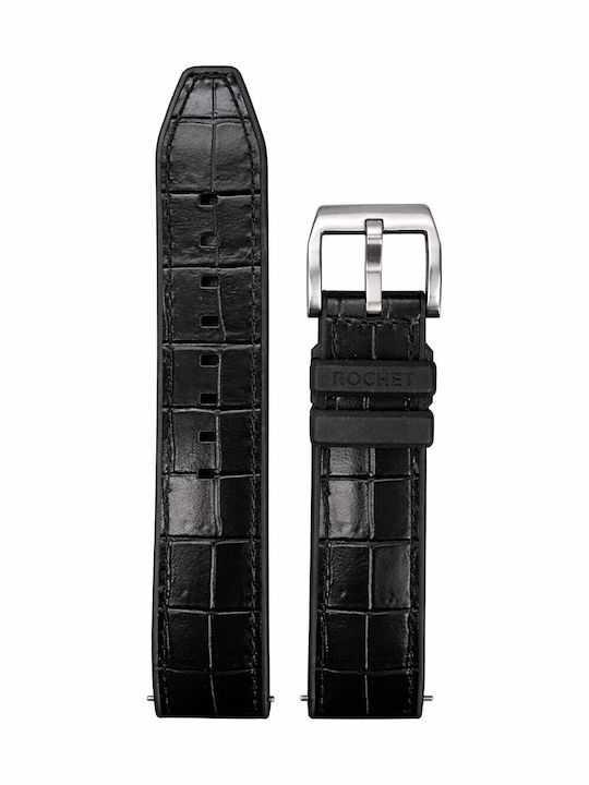 Rochet Curea Din Piele Neagră 20mm