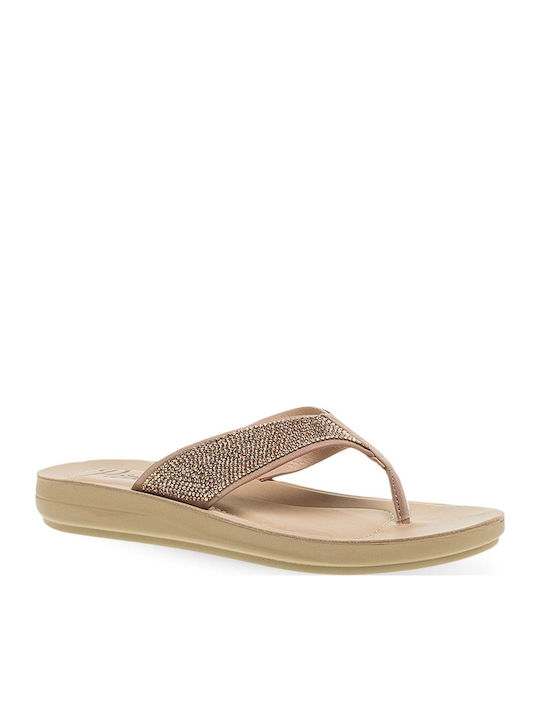 Damen Anatomische Flache Sandalen Roségold