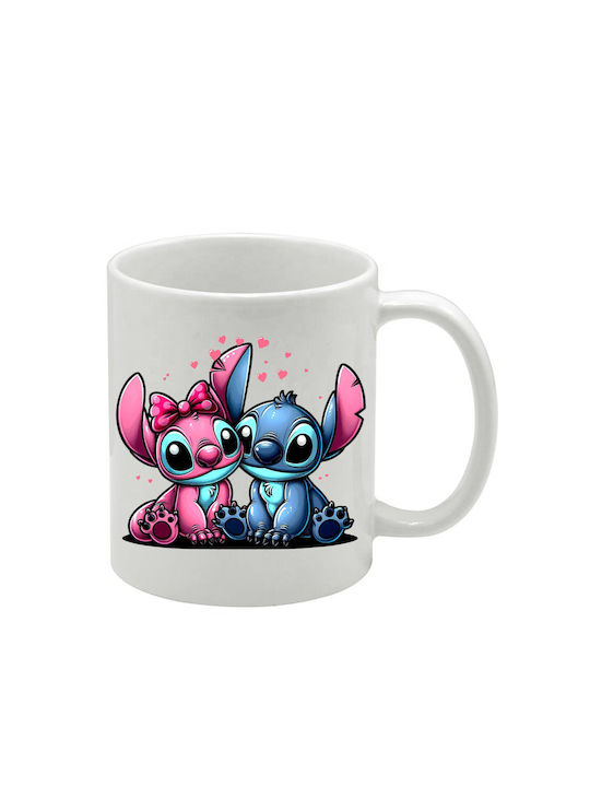Λευκή Κούπα Lilo&stitch
