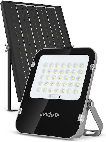 Avide Asolflcw-10ah-smsp Στεγανός Ηλιακός Προβολέας LED 100W Ψυχρό Λευκό 6400K με Αισθητήρα Κίνησης και Τηλεχειριστήριο IP65