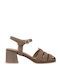 Suede Damen Sandalen Braun