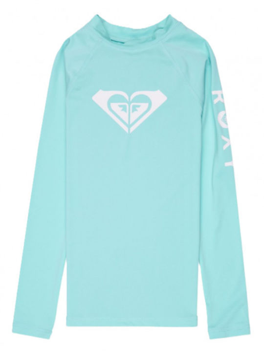 Roxy Whole Hearted Kids Swimwear Rashguard With Long Sleeve Turquoise