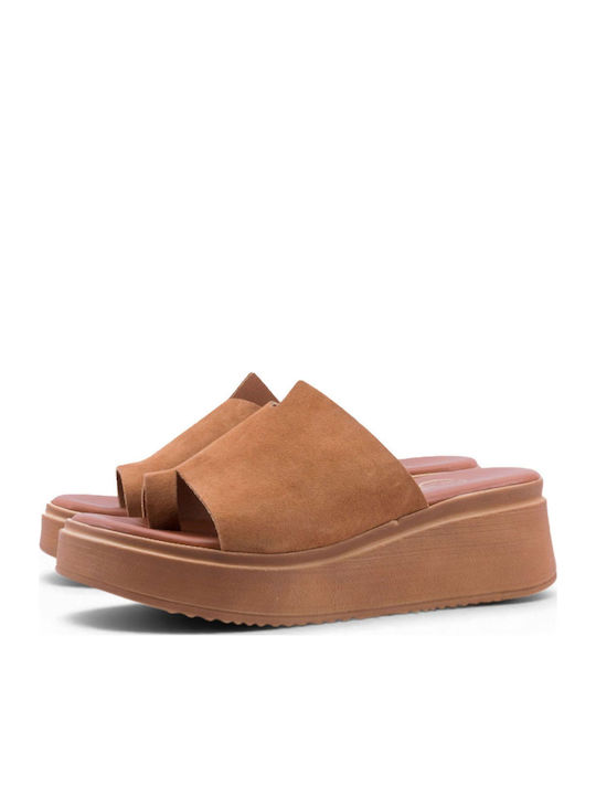 Summer Women's Platform Shoes in Brown Slipper Style