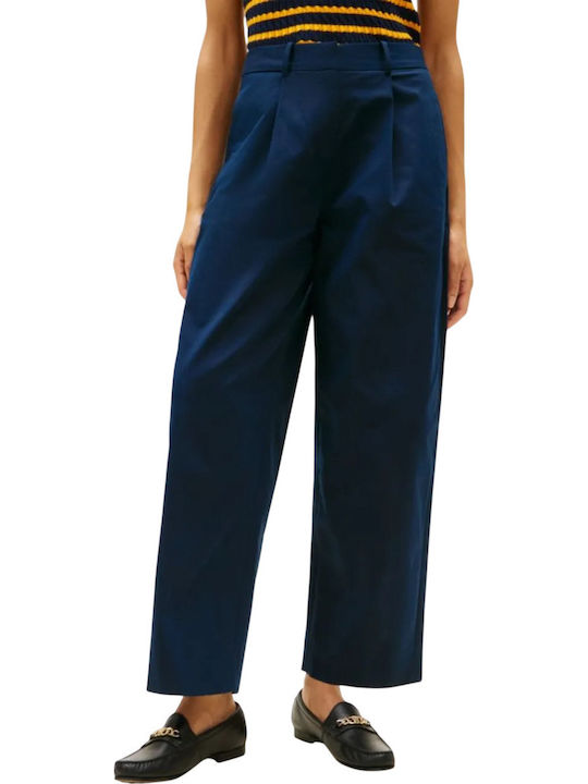 Tommy Hilfiger Damen Stoffhose Navy Blau