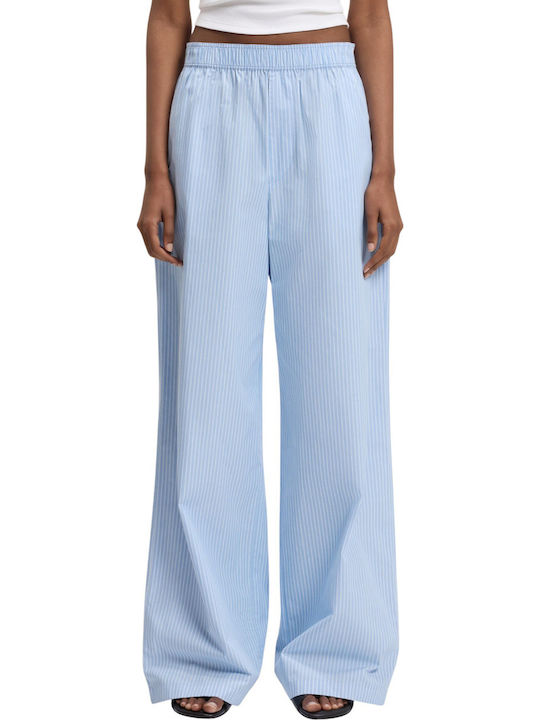 Γυναικείο Υφασμάτινο Παντελόνι White/blue