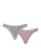 Bamboo Γυναικεία Slip 2Pack με Δαντέλα Γκρι