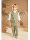 Baby Bloom Baptism Suit with Vest for Boy Khaki