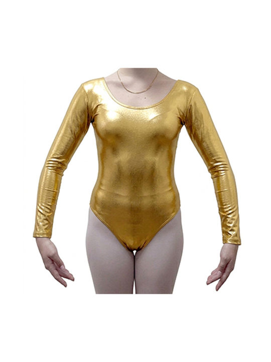 Kinder-Tanzbekleidung Bodys Ärmeln 4/4 Kind Gold Baumwolle