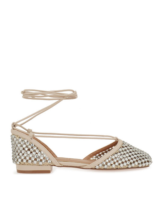 Women's Ballerina Shoes in White Colour W470020313Y9-Clear Strass with Ice H10-97D