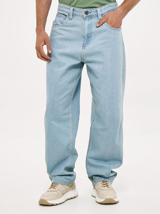Ανδρικό Παντελόνι Τζιν με Regular Baggy Εφαρμογή Μπλε