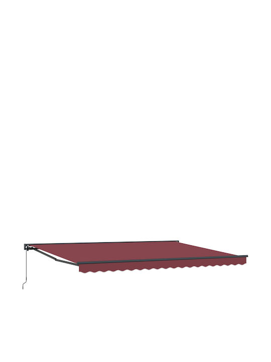 vidaXL Terrasse Zelt mit LEDs Burgundisch 5x3.5m