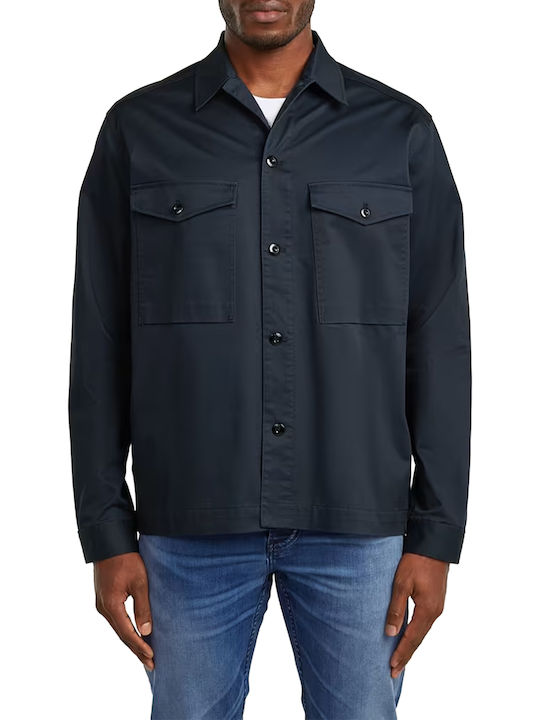 Langärmeliges Overshirt in Dunkelblau