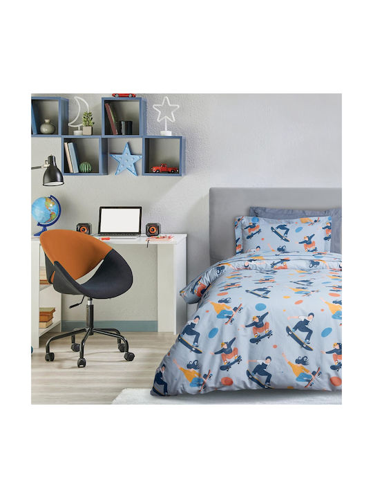 Das Home Kinderbettlaken Set Baumwolle 4985 Grau 170x260cm 4 Stück