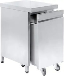 Niki Inox Metallic Storage Cupboard with Waste Bin 44x70x88cm