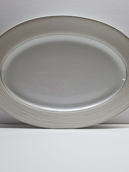Christinholm Oval Porcelain Silver Serving Platter 20 Pieces