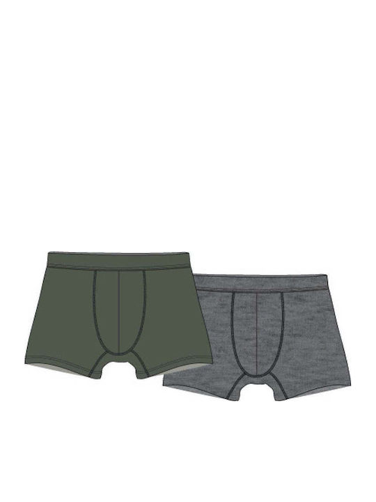 Walk Ανδρικά Μποξεράκια Χακί 2Pack