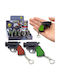 Mini Pistol Revolver Keychain Gadget Led Light Laser 6.5 Cm