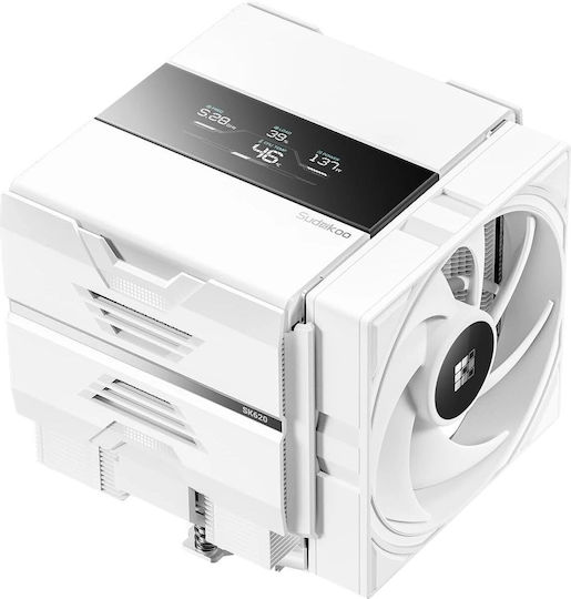 Sudokoo SK620V CPU Cooling Fan Dual Fan For Socket AM4/AM5/1200/1700 White