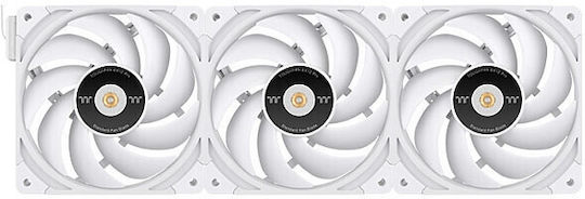 Thermaltake ToughFan EX12 Pro Reverse Blade Case Fans 120mm 500rpm 70.8cfm Without LEDs Connection 4-Pin Molex Pack of 3 White