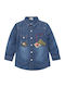 Tricou Pentru Copii Mânecă Lungă Denim Albastru