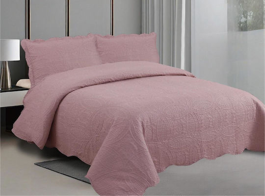 Linea Home Κουβερλί Σετ Υπέρδιπλο Σαπιο Μηλο 220x240cm 3τμχ