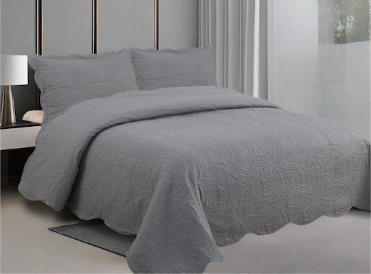 Linea Home Σετ Κουβερλί Υπέρδιπλο Γκρι 220x240cm 2τμχ