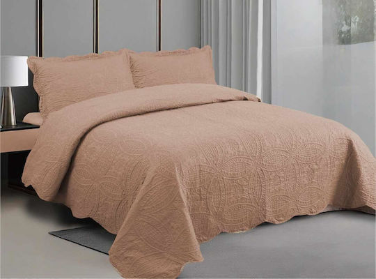 Linea Home Σετ Κουβερλί Υπέρδιπλο Μοκα 220x240cm 2τμχ