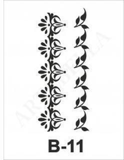 Stencil 10x20 B-11 Artebella Border Flowers Leaves