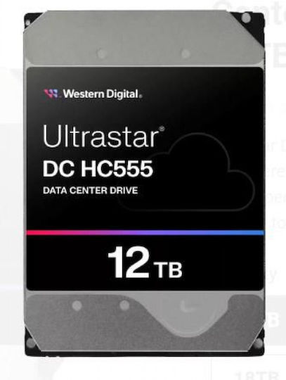 Western Digital Ultrastar HC555 12TB HDD Σκληρός Δίσκος 3.5" SATA III με 512MB Cache για Server / Καταγραφικό 0B48720