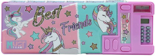 Diakakis Magnetische Federmäppchen mit Taschenrechner Unicorn