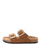 Damen Flache Sandalen Braun