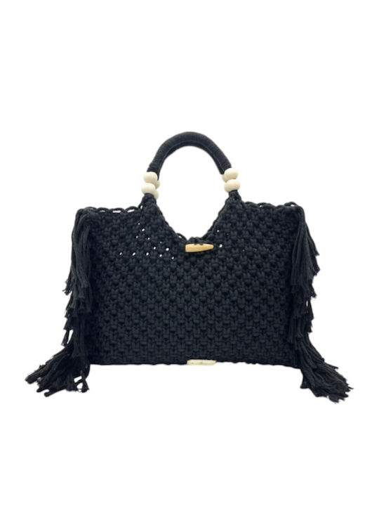 Bag to Bag Wicker Beach Bag Black CN26010-Black