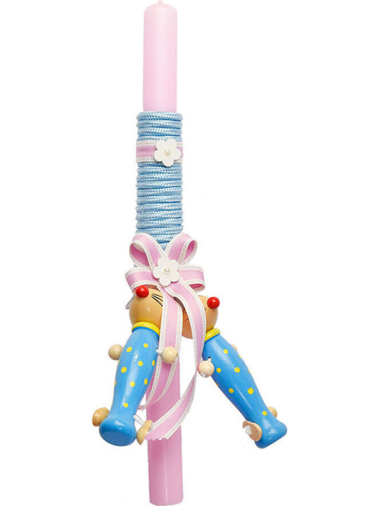 Easter Handmade Candle Wooden String Little Mice Light Blue